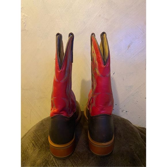Double-H Roger Square Toe Boot Red sz 9 - Picture 8 of 11